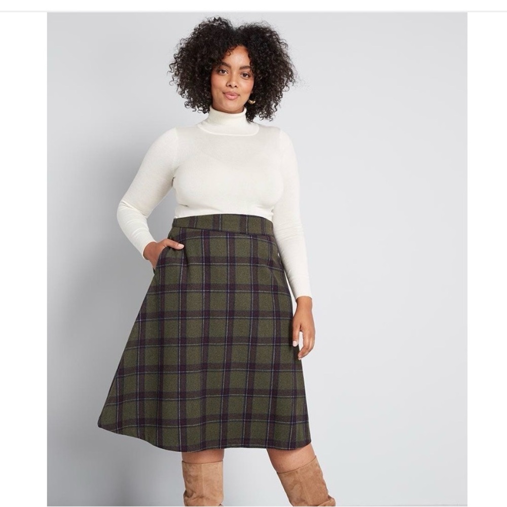 Modcloth Prim Class Hero  wool blend A-Line Skirt
